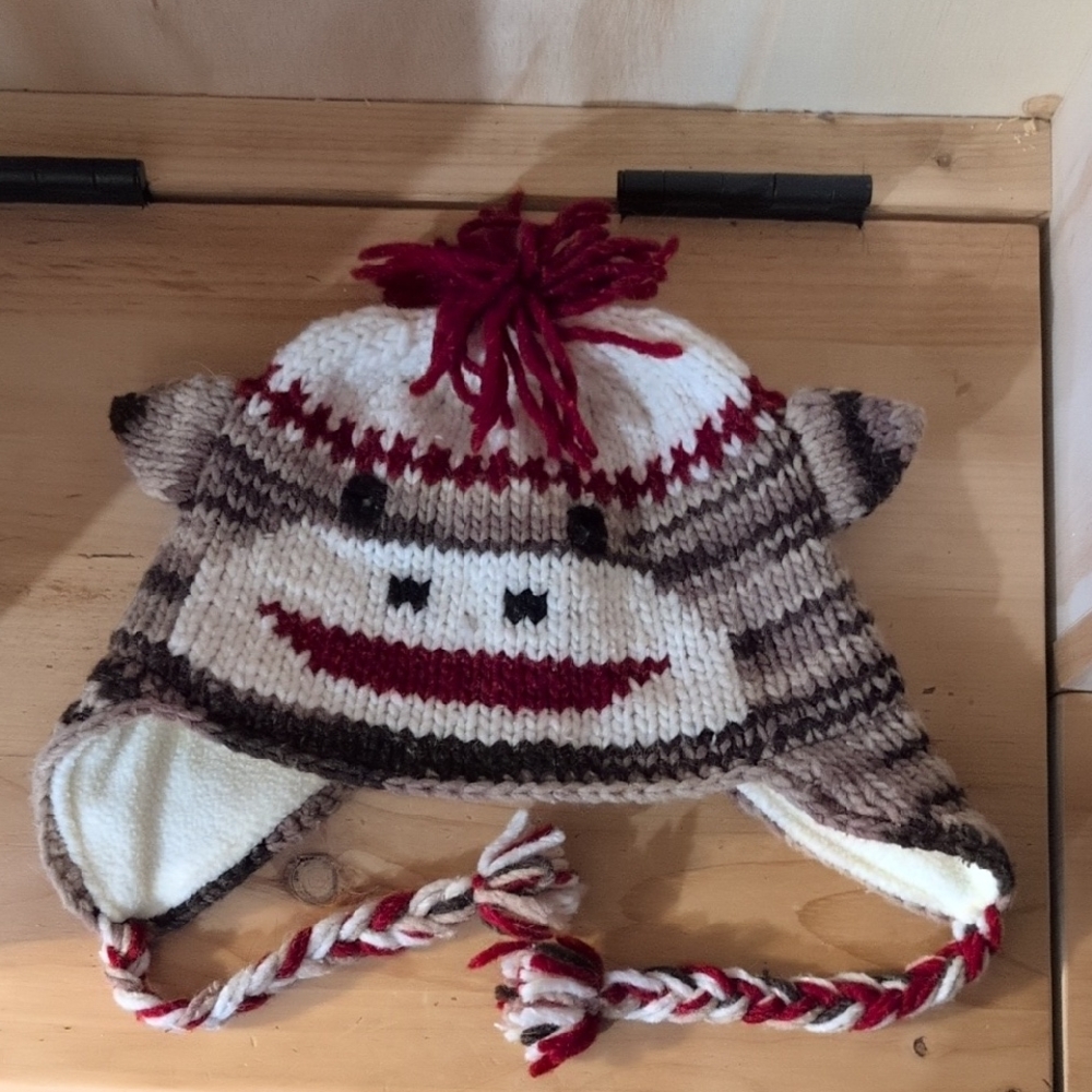 Earthragz Sock Monkey Knit Hat For Children Unisex Winter